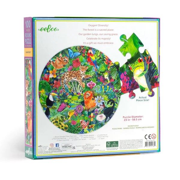 Rainforest 100 Piece Round Puzzle