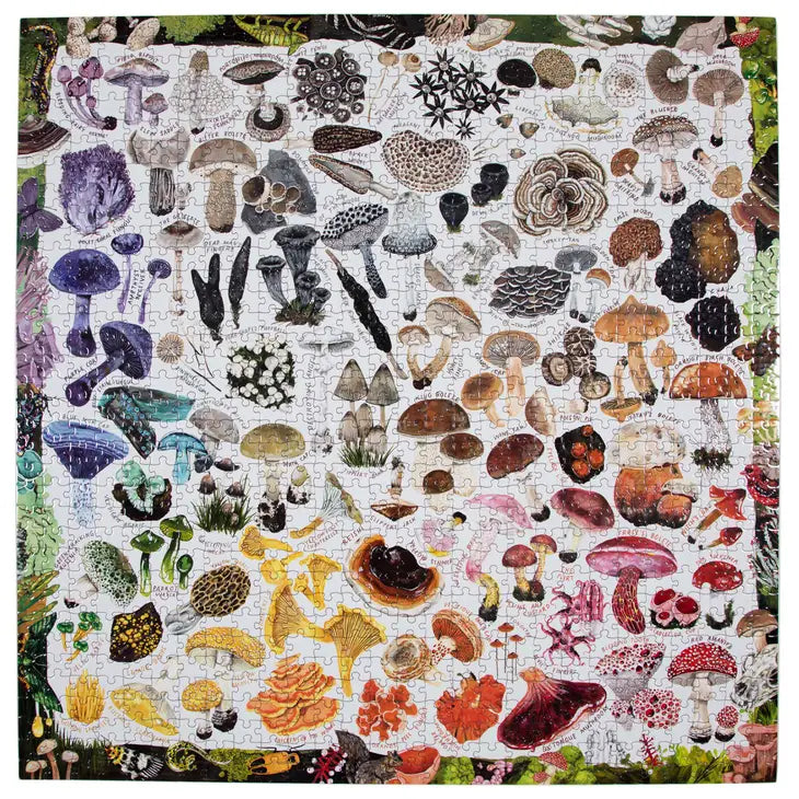 eeBoo Mushroom Rainbow 1000 Piece Square Jigsaw Puzzle